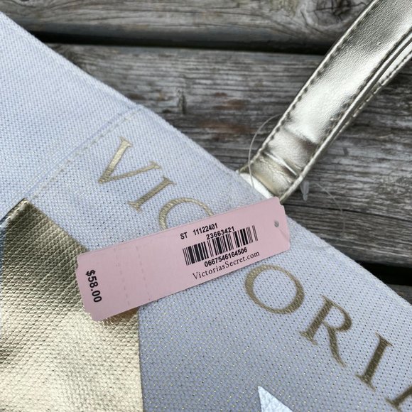 Victoria's Secret Metallic Striped Tote Bag - Picture 10 of 16